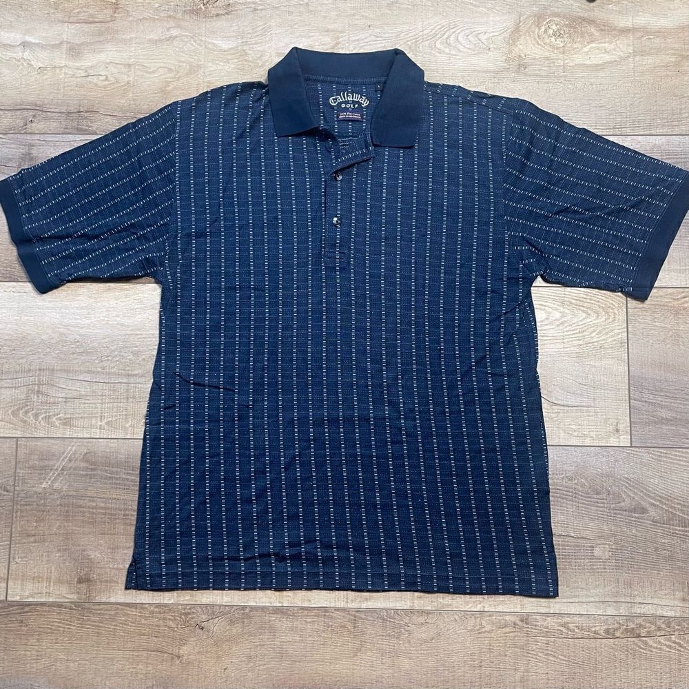 Callaway Golf Polo Shirt Mens Size Large Blue Logo embroidered 100% Fine Cotton - Picture 8 of 8